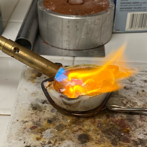 Hand sand casted sterling silver ring set - Picture 4 of 16